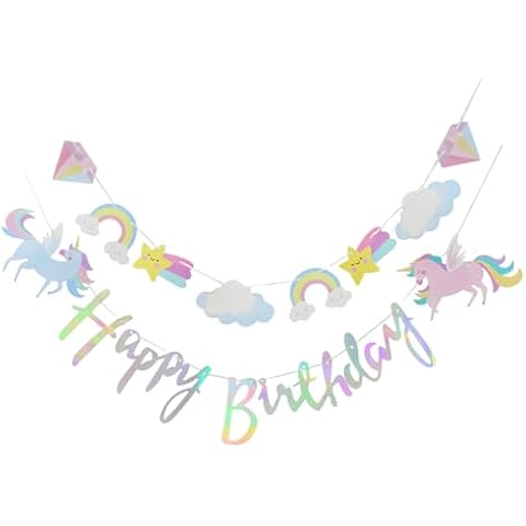 Personalised Unicorn Party Decorations with Banners Cover