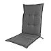 Poduszki na krzesła ogrodowe z wysokim oparciem, poduszki na krzesła z krawatami, miękkie i wygodne wodoodporne poduszki na leżaki Podkładka na leżak z oparciami (Grey)
