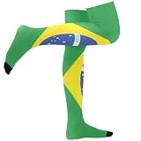 GuoChe Damen Overknee Strümpfe Cute, Nationalflagge von Brasilien, Einheitsgröße
