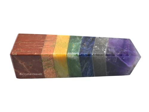 Image of Crystal Heaven Chakra Crystal Tower Obelisk Point For Chakra, Healing And Balancing - Aaa Grade Original Certified Gemstone Agate For Reiki Meditation Yoga Spiritual (3-4 Inches)