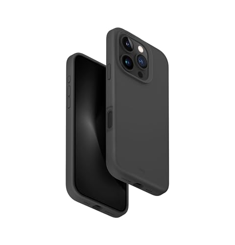 UNIQ LINO HUE – Coque de téléphone compatible avec iPhone 16 Pro Max (2024) 6,9", chargement MAGCLICK (gris)