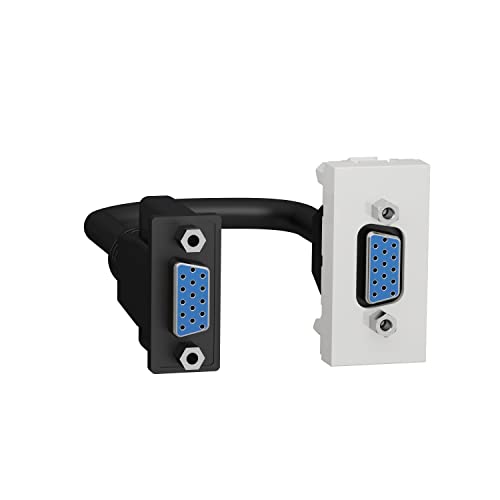 Prise VGA HD15 Schneider Unica NU343218 blanc 1 module mécanisme seul