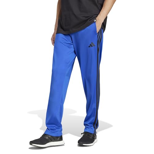 Adidas Mens 3-Stripes Tricot Regular Fit Open Hem Sportswear Track Pants, Team Royal Blue, Medium