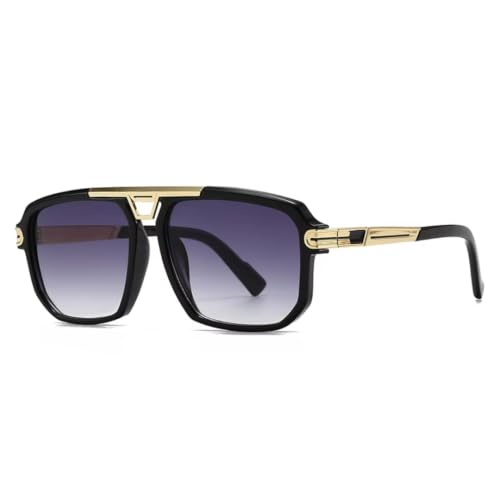Lunettes de soleil rétro homme grand format verres fumés carrés