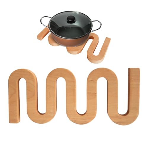 Trivets de Madera para Platos - Madera Resistente al Calor, protección del Fregadero, tapete de Mesa Cuadrado, Soporte para ollas | Colocación de Fiesta en el hogar para Servir arreglo de de