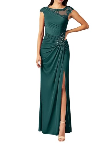 Lace Chiffon Mother of The Bride Dresses Mermaid Mother of The Groom Dress for Women Long Applique Wedding Guest Gowns