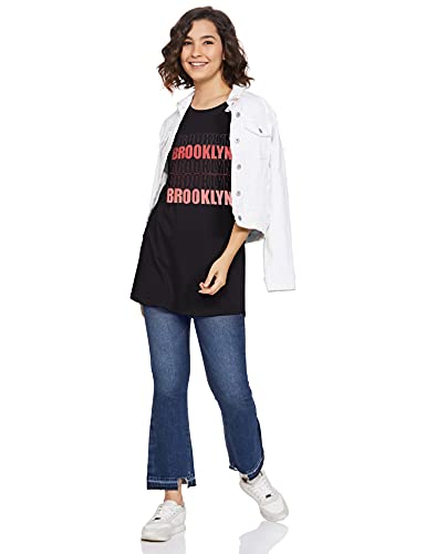 Image of Amazon Brand - Symbol Women's Cotton Stretch Half Sleeve Round Neck Regular Fit T-Shirt (Tunic Length)