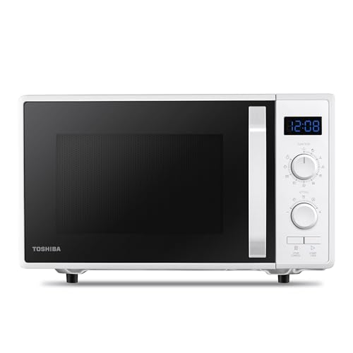 Toshiba MW2-AG23P(WH) 3-in-1 Forno a Microonde con Grill 1050W, e Cottura combinata, 23 L, Piatto Girevole con Memoria di Posizione, Timer, Luci LED Integrate, 900 W, Bianco