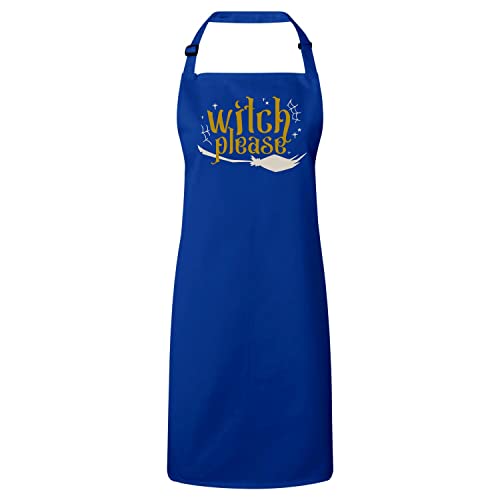 Tablier cuisine bleu cadeau original pour passionnés de sorcellerie et d'horreur