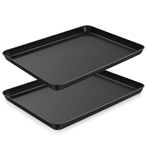 Joyfair Backblech, 2 Stück Antihaft Ofenblech Kuchenblech Set, Kohlenstoffstahl Rechteckig Backofen Backofenblech für Backen Kochen Servieren,...