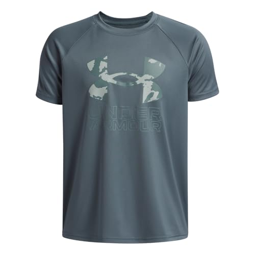 Image of Under Armour Boys' Tech Hybrid Printed Fill Short-Sleeve T-Shirt