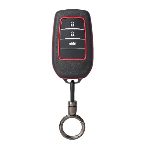 Image of KMH Metal Key Cover Compatible with Toyota Fortuner, Legender, Innova Hycross, Invicto 3 Buttons Smart Keycover with Keychain Key Shell Case Holder Protector Accessories (ABS) Pack of 1
