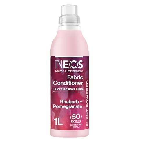 INEOS Next- Gen Long Lasting Fabric Conditioner Rhubarb + Pomegranate (50 Washes) Plant Powered Odour Removal Softens + Protects