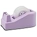 Desktop Tape Dispenser Heavy Duty Desk Accessories Floral Office Tape Dispensers, Weighted Non-Skid Base, Macaron Purple