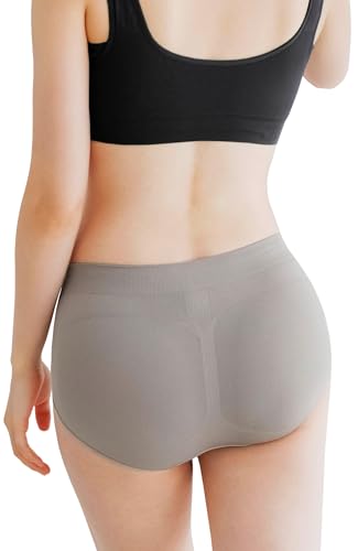 [バンビウォーター] ショーツ レディース パンツ 下着 セットアップ可能 履くだけでヒップアップ ハイウエスト 深め 補正下着 (L,グレージュ)