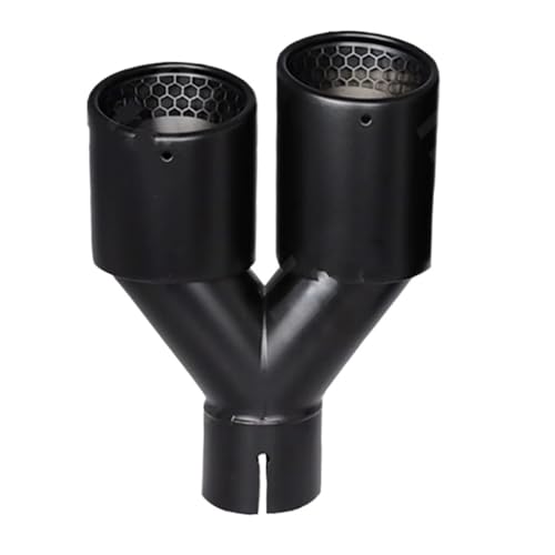 Terminales de escape universales de doble salida en acero inoxidable 304 negro mate de 51-89mm