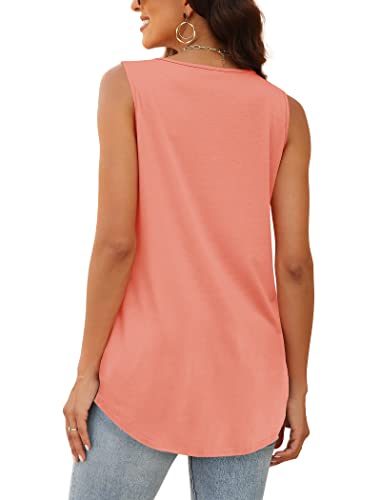 Geifa Tops For Women Casual Summer Tank Pleated Sleeveless Tops Loose Fit M #TOP2