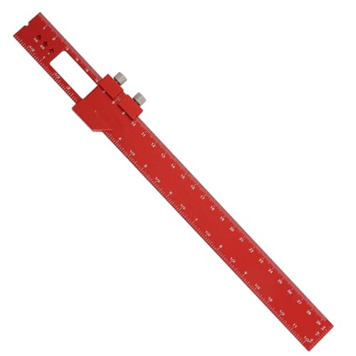 Gutol Calibro di marcatura 300 mm Righello di marcatura di precisione per lavorazione del legno Picchi Strumento Righello in metallo con scala rossa