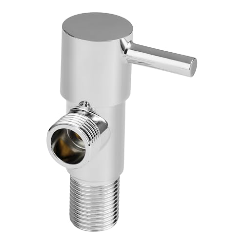Image of Orvos Angle Valve, Rounded, Premium 304 Stainless Steel Chrome Plated Body with Full Brass Cartridge Inside, Set of 2, for Hot & Cold Supply to Geysers, Sinks, Basins and Flush Tanks