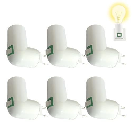 Sporgo Portalampada E27 Con Interruttore: 6 Pezzi, Regolabile a 360°, Senza Cavo, Adattatore per Lampada da Cucina e Garage, AC 230V, Presa UE