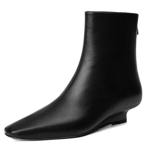 Beauty Cry Women's Booties Low Heel Ankle Boots Square Toe Back Zipper Short Boots