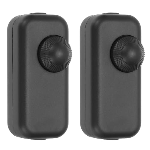 PATIKIL Interruttore Inline Per Lampada, 2pcs Dimmer Rotativo Controllo Luminosità LED Interruttore Cavo Sostituzione Per Lampada Da Tavolo Lampada Da Terra Illuminazione Sospensione, Nero