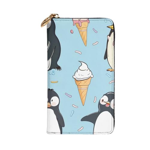 Cute Penguins Printed Long Wallet for Women Men Cute PU Leather Wallet with Coin Purse and Credit Card Holder2