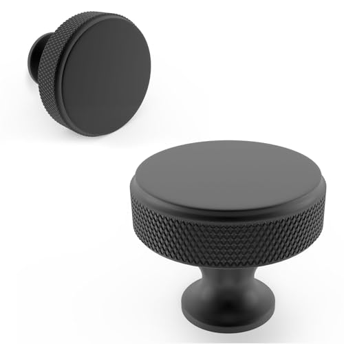 20 Pack Kitchen Cabinet Knobs Matte Black Cabinet Pulls Black Knurled Drawer Knobs Kitchen Hardware