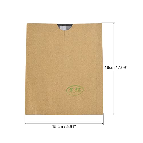 MECCANIXITY Fruit Protection Bags 18x15cm Paper Rectangle Fruit Cover Bags for Fruit Flower Protecting Yellow/White Pack of 100