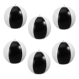 WOONEKY 6 Piezas Pelotas de Playa Inflables Resistente PVC Diseño Negro y Fácil Inflado Juguetes para Diversión Piscina y Jardín Accesorios para Fiestas y Fotos