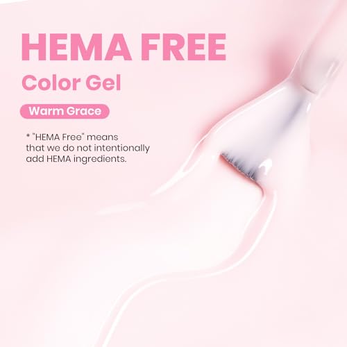 Image of Beetles Warm Grace Nude Pink Gel Polish - 15ML Full Size Neutral Jelly Nail Polish Base Color Nail Concealer Sheer Translucent Effect Soak Off UV LED French Nail Art Salon DIY Manicure Gifts