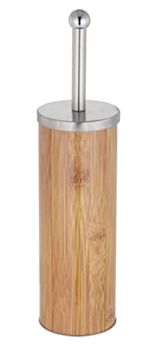 Zahari Home Woodland Toilet Bowl Brush And Holder For Bathroom, Metal Bowl Brush Holder, Natural #TOP28