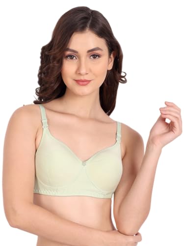 Image of Women Non Padded Bra - Made of Pure Cotton Full Coverage Non Wired Soft Cup for T-Shirt Saree Dress and for Everyday
