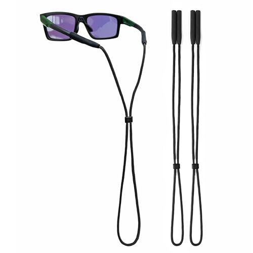 80Days Cordon de lunettes réglable en nylon – sangle pour lunettes avec embouts en silicone, maintien sûr pour lunettes de vue et de soleil, idéal pour le sport, la...