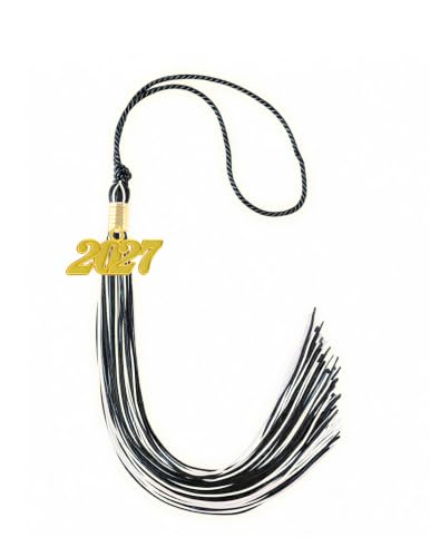 Image of Black and White Graduation Tassel 2027 for Grad Cap