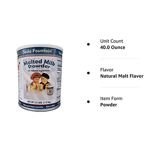 Soda Fountain Malted Milk Powder 2.5 Lb. (Single) - Malt Powder For Ice Cream And Baking - Made In Wisconsin #TOP5