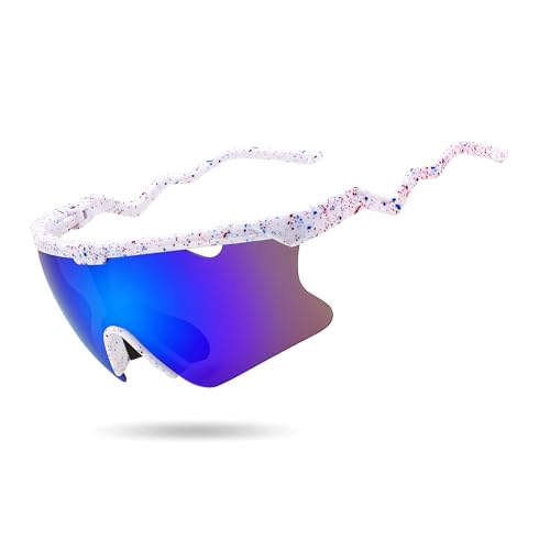 Image of FEISEDY Sunglasses for Men and Women, Polarized Large Retro Rimless Glasses TR90 Frame for Baseball, Cycling, Sports B4073