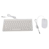 CÂBLE LONGUE DISTANCE : le mini clavier et la souris filaires comprennent un câble durable de 1,3 mètre, offrant suffisamment de longueur pour se connecter à votre ordinateur, qu'il soit placé sur ou sous votre bureau.La portée étendue du clavier et de la souris filaires améliore la commodité et la flexibilité pendant l'utilisation.