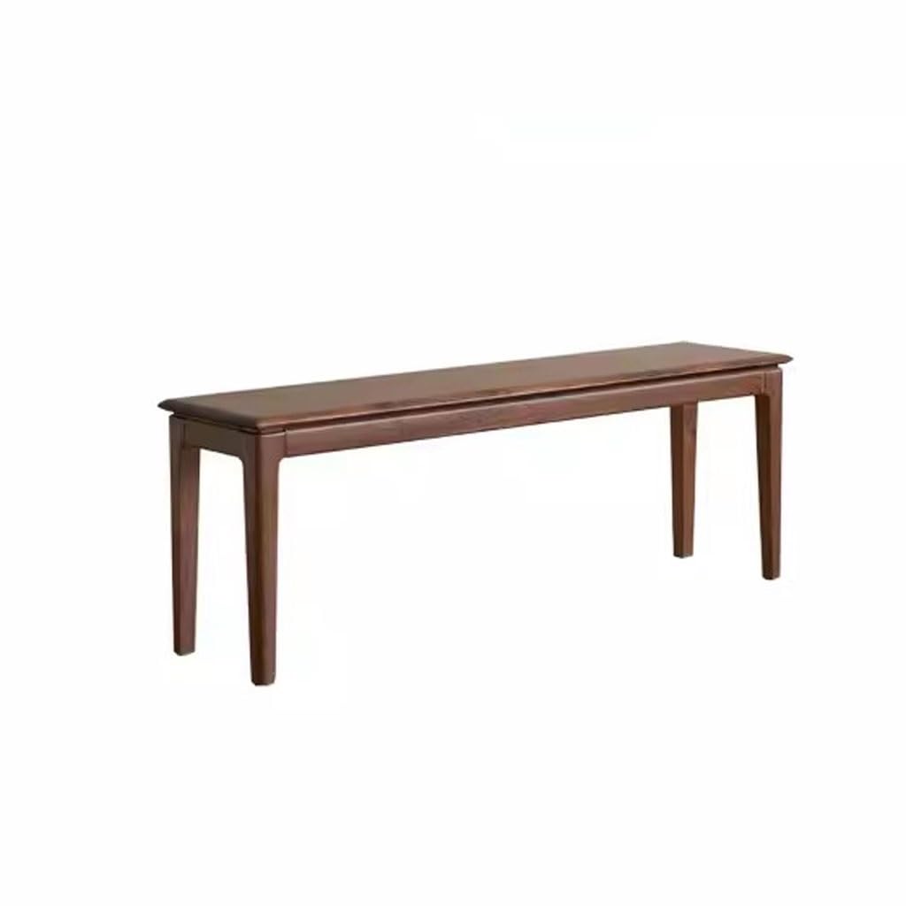 RENEESME Foot Stool for Bed Solid Wood Bench Modern Simple Black Walnut Bed End Stool Home Shoe Changing Stool Restaurant Log Bench Bed Step Stools for High Beds