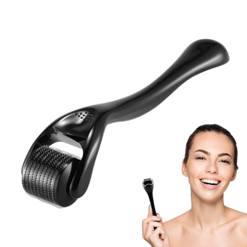 YIPFEN Derma Roller para el Crecimiento de Barba y Cabello, Microagujas cuero cabelludo, Contra la caída, acné y cicatrices, Agujas de Titanio, Efecto Antiedad, Hombres y Mujeres (0,5 mm)