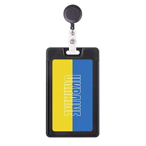 Porte-badge rétractable Ukraine enrouleur de carte d'identité et pass de sécurité
