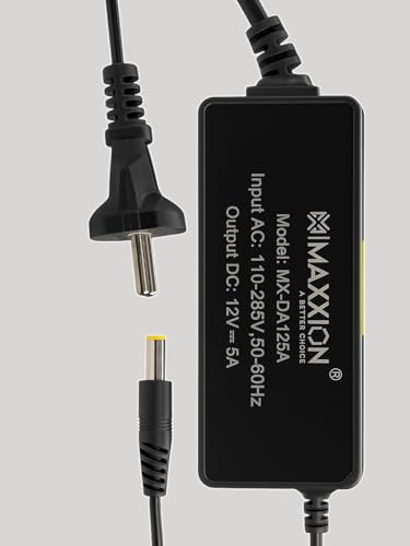 Image of 12 Volt 5 Amp (12V 5A) AC DC Adapter 12V 60 Watt DC Power Supply SMPS AC to DC Converter for Battery Charger, CCTV, LED Strip, Router, DIY Projects