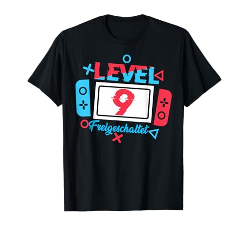 Level 9 Geburtstag Shirt Junge 9 Jahre alt Videospiele T-Shirt