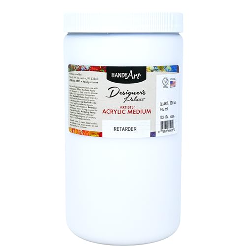 Handy Art Acrylic Retarder, 32 oz, Slows Paint Drying Time, Acrylic Medium Painting Additive for Extended Workability, for Wet-in-Wet Applications, Certified Safe & AP Non-Toxic, Made in USA