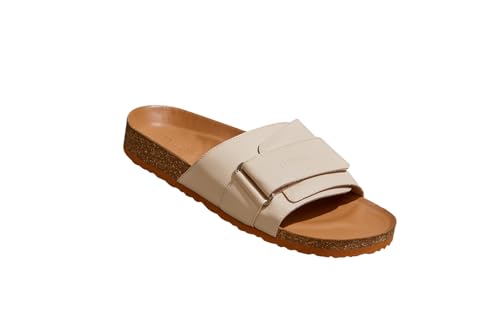 Image of Neeman's Cork Slides for Men | Sliders for Boys | Adjustable Strap Open Toe Chappal | Lightweight Comfortable Flexible Soft Cushioned Slides | Stylish & Fashionable