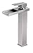 Aquafaucet Single Handle Waterfall Bathroom Sink Vessel Faucet Brushed Nickel