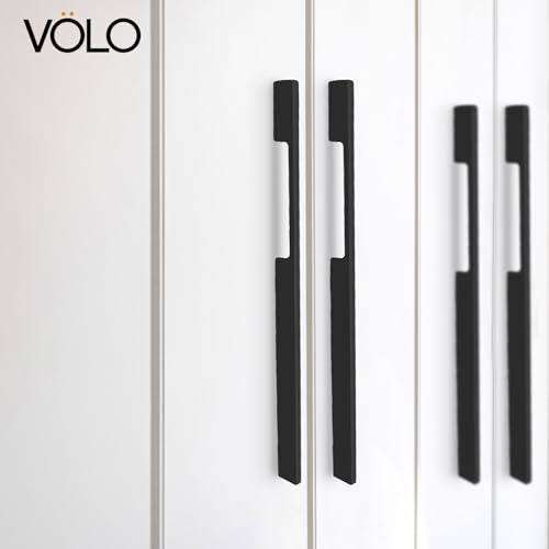 Image of VOLO Wardrobe Cabinet Handle - Multi-Use Pull Handle for Wardrobe, Drawer, Sliding Closet, and Door in Kitchen, Office, and Bedroom Pack of 1 (Black, 900MM (36 Inch))