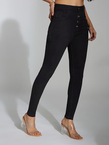 Image of Miss Chase Women's Skinny High Rise Cropped Stretchable Denim Jeans