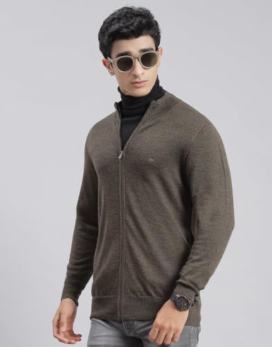 Image of Monte Carlo Men Regular Fit Full Sleeve Solid T Neck Winter Pullover (Pack of 1)