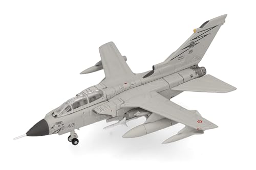 Herpa Modellflugzeug Italian Air Force Panavia Tornado ECR - 155° Gruppo ETS, 6° Stormo Diavoli Rossi, Ghedi Air Base, Miniatur im Maßstab 1:200, Sammlerstück, Modell ohne Standfuß, Metall